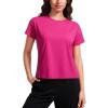 imageCRZ YOGA Pima Cotton Short Sleeve Workout Tops for Women Loose Basic TShirts Athletic Gym Casual ShirtsGranita Pink