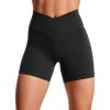 imageCRZ YOGA Womens Butterluxe Crossover Biker Shorts 5 Inches  Criss Cross High Waisted Workout Yoga Buttery SoftBlack