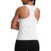 imageCRZ YOGA Womens Seamless Racerback Tank Scoop Neck Breathable Running Workout Tops Athletic Gym Sleeveless ShirtsWhite