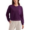 imageCRZ YOGA Womens SoftAura Crewneck Sweatshirt Long Sleeve Workout Casual Pullover Basic Fall TopsPlum Magenta
