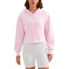 imageCRZ YOGA Womens SoftAura Cropped Hoodie Long Sleeve Hooded Sweatshirt Basic Workout Casual PulloverStrawberry Pink