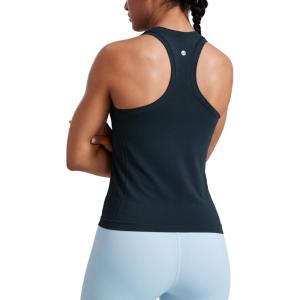 imageCRZ YOGA Womens Seamless Racerback Tank Scoop Neck Breathable Running Workout Tops Athletic Gym Sleeveless ShirtsTrue Navy