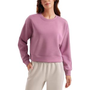 imageCRZ YOGA Womens SoftAura Crewneck Sweatshirt Long Sleeve Workout Casual Pullover Basic Fall TopsVelvet Dust