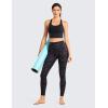 imageCRZ YOGA Strappy Longline Sports Bras for Women  Wirefree Padded Criss Cross Yoga Cropped Tank TopsBlack