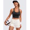 imageCRZ YOGA Strappy Longline Sports Bras for Women  Wirefree Padded Criss Cross Yoga Cropped Tank TopsBlack Tie Dye Flowers