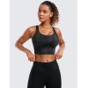 imageCRZ YOGA Strappy Longline Sports Bras for Women  Wirefree Padded Criss Cross Yoga Cropped Tank TopsBlack Tie Dye Flowers