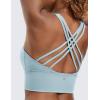 imageCRZ YOGA Strappy Longline Sports Bras for Women  Wirefree Padded Criss Cross Yoga Cropped Tank TopsCambric Blue