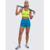 imageCRZ YOGA Strappy Longline Sports Bras for Women  Wirefree Padded Criss Cross Yoga Cropped Tank TopsChartreuse