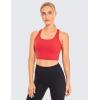 imageCRZ YOGA Strappy Longline Sports Bras for Women  Wirefree Padded Criss Cross Yoga Cropped Tank TopsCrimson