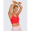 imageCRZ YOGA Strappy Longline Sports Bras for Women  Wirefree Padded Criss Cross Yoga Cropped Tank TopsDeep Red