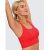 imageCRZ YOGA Strappy Longline Sports Bras for Women  Wirefree Padded Criss Cross Yoga Cropped Tank TopsDeep Red