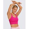 imageCRZ YOGA Strappy Longline Sports Bras for Women  Wirefree Padded Criss Cross Yoga Cropped Tank TopsGranita Pink