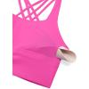 imageCRZ YOGA Strappy Longline Sports Bras for Women  Wirefree Padded Criss Cross Yoga Cropped Tank TopsHibiscus Purple
