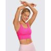 imageCRZ YOGA Strappy Longline Sports Bras for Women  Wirefree Padded Criss Cross Yoga Cropped Tank TopsHibiscus Purple