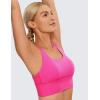 imageCRZ YOGA Strappy Longline Sports Bras for Women  Wirefree Padded Criss Cross Yoga Cropped Tank TopsHibiscus Purple