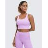 imageCRZ YOGA Strappy Longline Sports Bras for Women  Wirefree Padded Criss Cross Yoga Cropped Tank TopsLilac