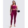 imageCRZ YOGA Strappy Longline Sports Bras for Women  Wirefree Padded Criss Cross Yoga Cropped Tank TopsMagenta Purple