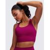 imageCRZ YOGA Strappy Longline Sports Bras for Women  Wirefree Padded Criss Cross Yoga Cropped Tank TopsMagenta Purple