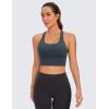 imageCRZ YOGA Strappy Longline Sports Bras for Women  Wirefree Padded Criss Cross Yoga Cropped Tank TopsMelanite