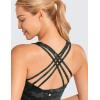 imageCRZ YOGA Strappy Longline Sports Bras for Women  Wirefree Padded Criss Cross Yoga Cropped Tank TopsOlive Camouflage