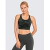 imageCRZ YOGA Strappy Longline Sports Bras for Women  Wirefree Padded Criss Cross Yoga Cropped Tank TopsOlive Camouflage