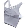 imageCRZ YOGA Strappy Longline Sports Bras for Women  Wirefree Padded Criss Cross Yoga Cropped Tank TopsSleet