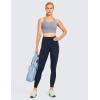 imageCRZ YOGA Strappy Longline Sports Bras for Women  Wirefree Padded Criss Cross Yoga Cropped Tank TopsSleet