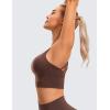 imageCRZ YOGA Strappy Longline Sports Bras for Women  Wirefree Padded Criss Cross Yoga Cropped Tank TopsTaupe