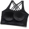 imageCRZ YOGA Strappy Longline Sports Bras for Women  Wirefree Padded Criss Cross Yoga Cropped Tank TopsTie Dye Smoke Ink