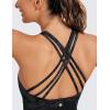 imageCRZ YOGA Strappy Longline Sports Bras for Women  Wirefree Padded Criss Cross Yoga Cropped Tank TopsTie Dye Smoke Ink