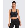 imageCRZ YOGA Strappy Longline Sports Bras for Women  Wirefree Padded Criss Cross Yoga Cropped Tank TopsTie Dye Smoke Ink