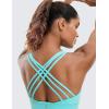 imageCRZ YOGA Strappy Longline Sports Bras for Women  Wirefree Padded Criss Cross Yoga Cropped Tank TopsTurquoise