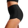 imageCRZ YOGA Womens 3 Swim Board Shorts High Waisted Quick Dry Bathing Suit Bottoms Dolphin Trunks with LinerBlack