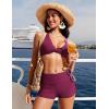 imageCRZ YOGA Womens 3 Swim Board Shorts High Waisted Quick Dry Bathing Suit Bottoms Dolphin Trunks with LinerFuchsia