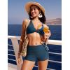 imageCRZ YOGA Womens 3 Swim Board Shorts High Waisted Quick Dry Bathing Suit Bottoms Dolphin Trunks with LinerInsignia Blue