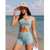imageCRZ YOGA Womens 3 Swim Board Shorts High Waisted Quick Dry Bathing Suit Bottoms Dolphin Trunks with LinerLight Grayish Blue