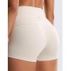 imageCRZ YOGA Womens Butterluxe Biker Shorts 25 Inches  High Waisted Yoga Workout Running Volleyball Spandex BootyMilky White