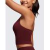 imageCRZ YOGA Womens Butterluxe Halter Longline Sports Bra  Padded Workout Yoga Crop Tops Tanks with Built in PadsRed Merlot