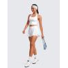 imageCRZ YOGA Womens Butterluxe Halter Longline Sports Bra  Padded Workout Yoga Crop Tops Tanks with Built in PadsWhite