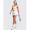 imageCRZ YOGA Womens Butterluxe Halter Longline Sports Bra  Padded Workout Yoga Crop Tops Tanks with Built in PadsWhite Apricot