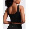 imageCRZ YOGA Womens U Back Sports Bras Padded High Neck Crop Workout Tank TopsBlack