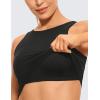 imageCRZ YOGA Womens U Back Sports Bras Padded High Neck Crop Workout Tank TopsBlack