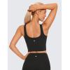imageCRZ YOGA Womens U Back Sports Bras Padded High Neck Crop Workout Tank TopsBlack