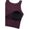 imageCRZ YOGA Womens U Back Sports Bras Padded High Neck Crop Workout Tank TopsDeep Purple