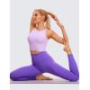 imageCRZ YOGA Womens U Back Sports Bras Padded High Neck Crop Workout Tank TopsElfin Purple