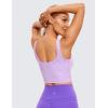 imageCRZ YOGA Womens U Back Sports Bras Padded High Neck Crop Workout Tank TopsElfin Purple