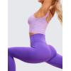 imageCRZ YOGA Womens U Back Sports Bras Padded High Neck Crop Workout Tank TopsElfin Purple