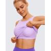 imageCRZ YOGA Womens U Back Sports Bras Padded High Neck Crop Workout Tank TopsElfin Purple