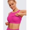 imageCRZ YOGA Womens U Back Sports Bras Padded High Neck Crop Workout Tank TopsHibiscus Purple