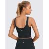 imageCRZ YOGA Womens U Back Sports Bras Padded High Neck Crop Workout Tank TopsMelanite